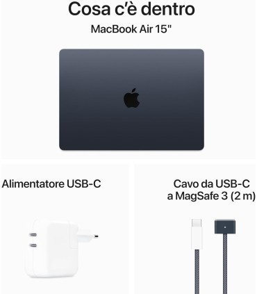 Apple MacBook Air 2024 15" M3 8C/10G 8/256GB Midnight  ITA